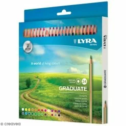 24 Crayons De Couleur LYRA Graduate - 3,8 Mm