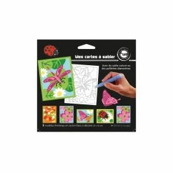 Ctop 6 Cartes Sable Paillette - Fleurs De Printemps - Activités Pour Enfant