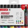 8 Marqueurs Permanents - Indélébile - Pointe Conique - Assortis - Prockey - Uni-Ball -creavea shop 8 marqueurs permanents indelebile pointe conique assortis prockey uni ball p