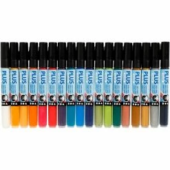 Creativ Company Assortiment De Feutres Peinture Acrylique Plus Color - Pointe 1-2 Mm - 18 Pcs