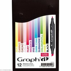 Assortiment Feutre à Alcool Graph'it Classic Colors X 12