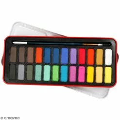 Creativ Company Boîte D'aquarelle Avec Pinceau - 24 Couleurs