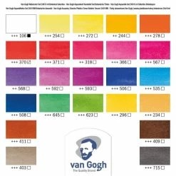 Royal Talens Boîte De 24 Godets - Peinture Aquarelle - Couleurs Botanique - Van Gogh -creavea shop boite de 24 godets peinture aquarelle couleurs botanique van gogh p 4