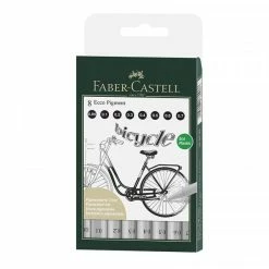 Boite De 8 Feutres Fin Ecco Pigment - Noir - Faber-Castell