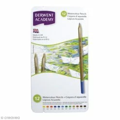 Boîte De Crayons De Couleur Aquarellables - Derwent Academy - 12 Pcs