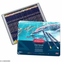 Boîte De Crayons De Couleur Aquarellables - Derwent Inktense - 24 Pcs