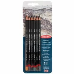 Boîte De Crayons De Couleur Fusain - Derwent Tented Charcoal - 6 Pcs