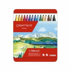 CARAN D'ACHE - Feutre "Fibralo" Aquarellable - Boîte Métal De 15