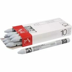 Creativ Company Caran D'Ache Néocolor 1, Ép. 8 Mm, L: 10 Cm, Light Grey (003), 10Pièces