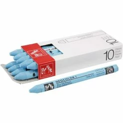 Creativ Company Caran D'Ache Néocolor 1, Ép. 8 Mm, L: 10 Cm, Turquoise Blue (171), 10Pièces