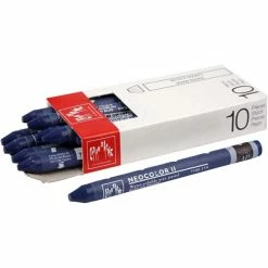 Creativ Company Caran D'Ache Néocolor 2, Ép. 8 Mm, L: 10 Cm, Prussian Blue (159), 10Pièces