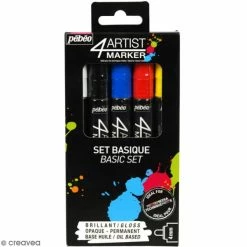 Pebeo Coffret 4Artist Marker - Basique - 5 Marqueurs