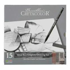 Brevillier's Cretacolor Coffret Beaux Arts Cretacolor 15 Articles Graphite - Silver Box