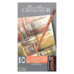 Brevillier's Cretacolor Coffret Beaux Arts Pour Dessin Au Graphite Pour Esquisse 10 Pièces Artino
