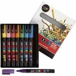 Coffret De Feutres Posca Pailleté PC-3M - Couleurs Assorties - 8 Pcs