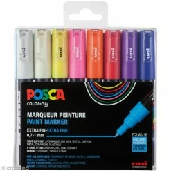 Coffret De Feutres Posca PC-1MC - Pointe Conique Extra Fine - 16 Pcs