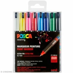 Coffret De Feutres Posca PC-1MR - Couleurs Assorties - 8 Pcs