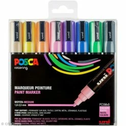 Coffret De Feutres Posca PC-5M - Couleurs Pastels - 8 Pcs