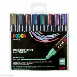Coffret Feutres Posca PC-5M - Couleurs Métalliques - 8 Pcs
