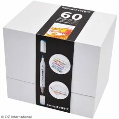Coffret Graph'it Brush & Extra Fine - Marqueurs à Alcool Double Pointe - 60 Feutres -creavea shop coffret graphit brush and extra fine marqueurs a alcool double pointe 60 feutres p 3