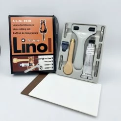 Coffret - Initiation à La Linogravure - 5 Gouges - Palette - Plaque De Linoléum - Brause -creavea shop coffret initiation a la linogravure 5 gouges palette plaque de linoleum brause p 3