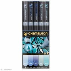Coffret Marqueurs Chameleon - Blue Tones - 5 Feutres