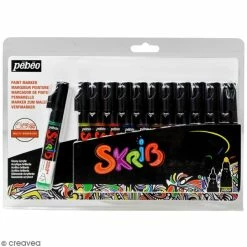 Pebeo Coffret Skrib Marqueur Peinture Acrylique - Classique - 12 Marqueurs