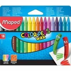 MAPED Crayon De Cire COLOR'PEPS WAX, étui En Carton De 18