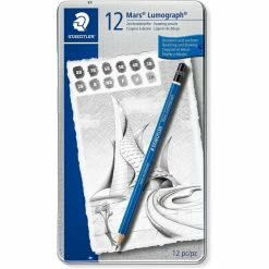 Staedtler Crayons "100 Mars Lumograph" - Etui En Métal De 12