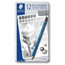 Staedtler Crayons "100 Mars Lumograph" - Etui En Métal De 12