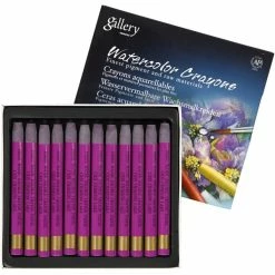 Creativ Company Crayons Cire Aquarellables, Ép. 8 Mm, L: 9,3 Cm, Cris Crimson Lake (314), 12Pièces