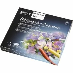 Creativ Company Crayons Cire Aquarellables, Ép. 8 Mm, L: 9,3 Cm, Kadmium Green (345), 12Pièces -creavea shop crayons cire aquarellables ep 8 mm l 93 cm kadmium green 345 12pieces p 2