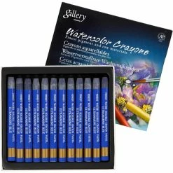 Creativ Company Crayons Cire Aquarellables, Ép. 8 Mm, L: 9,3 Cm, Ultra Marine Blue (339), 12Pièces