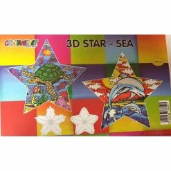 Etoile Thème Océanique à Assembler Et à Colorier - 12 Feutres Inclus - 52 X 52 Cm Colorvelvet