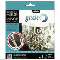 Pebeo Feuilles Effet Miroir Gédéo - Argenté - 12 Pcs