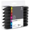Winsor Et Newton Feutres à Alcool Promarker Brush - Tons Riches - 12 Pcs -creavea shop feutres a alcool promarker brush tons riches 12 pcs p