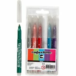 Creativ Company Feutres à Paillettes - Multicolores - 6 Pcs