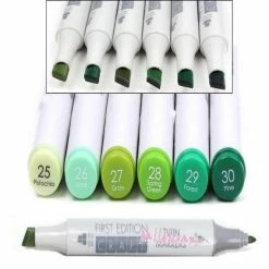 Feutres, Crayons First Editions Tons Vert - 6 Pièces