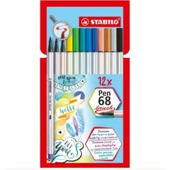 Stabilo Feutres Pinceau "Pen 68 Brush" - Etui En Carton De 12