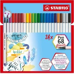 Stabilo Feutres Pinceau "Pen 68 Brush" - Etui En Carton De 24