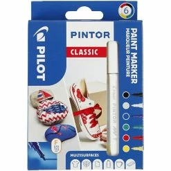 Pilot Feutres Pintor - Pointe Fine - Couleurs Classiques - 6 Pcs