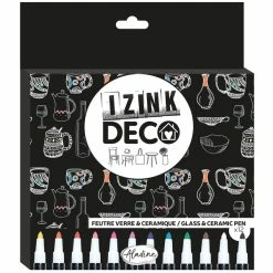 Aladine Feutres Verre Et Céramique - Coloris Basiques - 12 Pcs