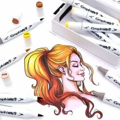 Graph'it Brush & Extra Fine - Hairstyle - 12 Marqueurs -creavea shop graphit brush and extra fine hairstyle 12 marqueurs p 4