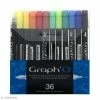 Graph'it Graph'O - Feutre Pinceau Double Pointe - Couleurs Basiques - 36 Feutres