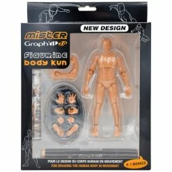 Graph'it Kit Mannequin Articulé Pour Dessin - Modèle Homme - 15 Cm