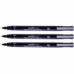 Lot De 3 Feutres à Dessin Uni Pin - 0.05 Mm - Noir - Uni-ball