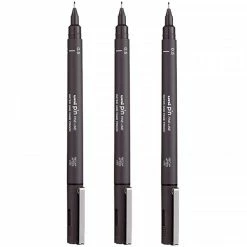 Lot De 3 Feutres De Dessin Uni Pin - 0.5 Mm - Gris Foncé - Uni-ball