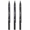 Lot De 3 Feutres De Dessin Uni Pin - Pointe Brush - Noir - Uni-ball
