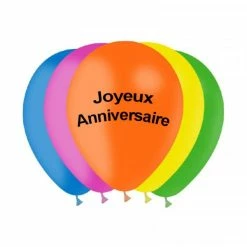 Dart Lot De 8 Ballons Joyeux Anniversaire Assortiment De Couleurs