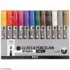 Creativ Company Lot De Feutres Pour Verre Et Porcelaine - Couleurs Opaques - 1 à 2 Mm - 12 Pcs